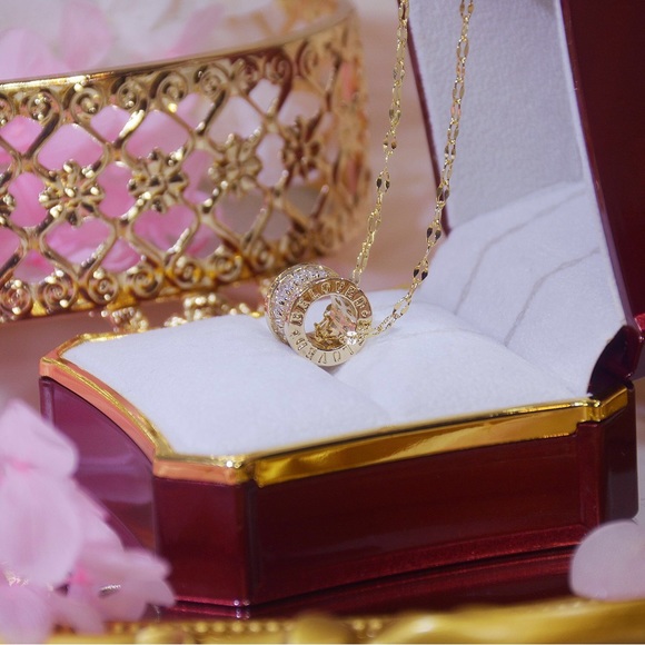 New 18k real gold color necklace simple temperament net red choker - Picture 5 of 7